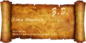 Zaka Dominik névjegykártya